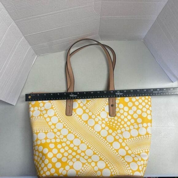 KATE‎ LANDRY Women’s Tote Bag 12X6X13.5 Yellow & White - Picture 6 of 12